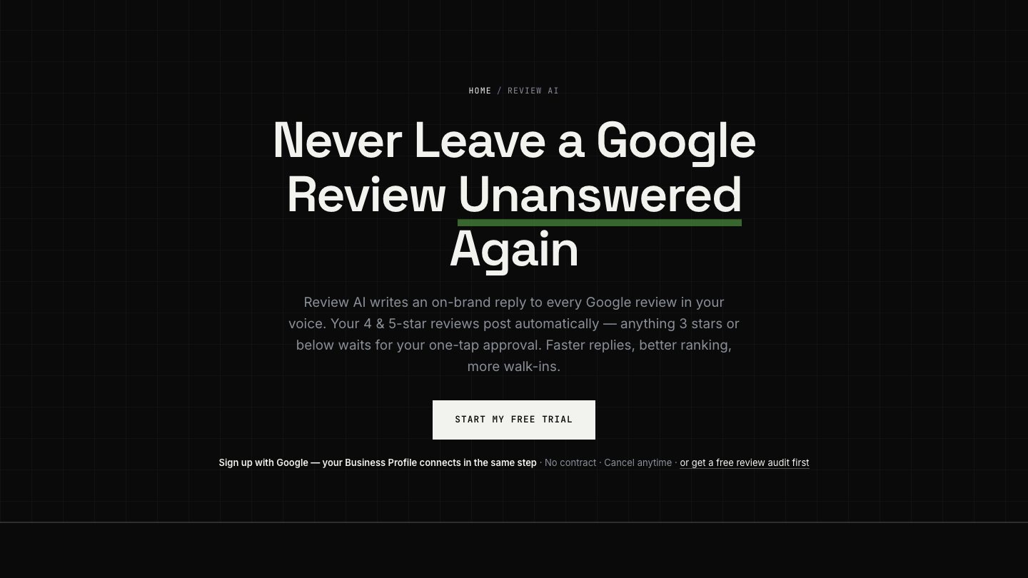 Review AI — product page